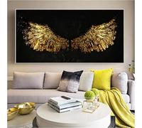 GOSRD Tableaux sur toile, ailes abstraites dorées, affiches et impressions sur toile, tableaux d'ailes pour la décoration du salon (30 x 60 cm)