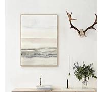 GOSRD Tableaux sur toile beige et gris, affiches et impressions abstraites à l'aquarelle, art mural moderne et minimaliste pour la décoration de la chambre (60x90cm)