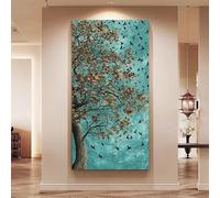GOSRD Toile imprimée représentant un arbre d'automne moderne avec des volutes, art mural minimaliste pour la décoration du salon ou du bureau (30x60cm)