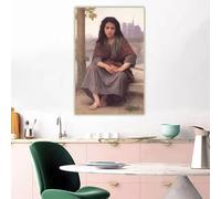 GOSRD William Adolphe Bouguereau, La Bohème, Impression sur toile, Peinture à l'huile, Affiche, Image, Décoration murale, 50 x 60 cm