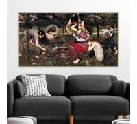 GOSRD William Waterhouse « Flora et les zéphyrs », reproduction d'une peinture à l'huile sur toile classique, affiche, décoration murale (50 x 100 cm, sans cadre)