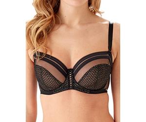 Gossard Condradiction Soutien-Gorge Balconnet, Transparent, Noir/Argent, 90D Femme