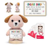 Gossby Crochet positif fait à la main avec message - Cadeau pour papa chien - Thank for All The Belly RUB - Fête des pères, Noël, cadeau d'anniversaire pour les amoureux des animaux de compagnie