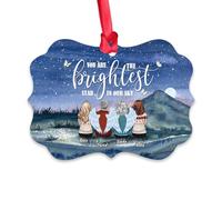 Gossby Décoration de Noël commémorative personnalisée - Cadeau de Noël personnalisé pour la perte de père, mère avec motif, nom - Ornement en mémoire pour un être cher - You're the Brightest Star - 2