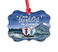 Gossby Décoration de Noël commémorative personnalisée - Cadeau de Noël personnalisé pour perte de père, mère avec motif, nom - Ornement en mémoire pour la perte de parents - You're The Brightest Star