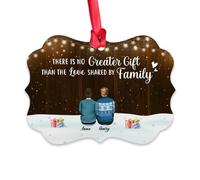 Gossby Décoration de Noël commémorative personnalisée en famille - Personnalisé avec motif - Cadeaux de Noël pour papa maman - Décoration de Noël pour sapin de Noël - Il n'y a pas de meilleur cadeau