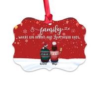 Gossby Décoration de Noël familiale personnalisée - Cadeau personnalisé avec motif - Cadeau de Noël pour maman, papa - Décoration de Noël pour sapin de Noël - Famille où la vie commence - Femme et