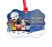Gossby Décoration de Noël personnalisée pour ami - Cadeau de Noël personnalisé avec motif, nom - Cadeau de Noël pour femme - Décoration de Noël pour sapin de Noël - Nous serons amis - 4 filles