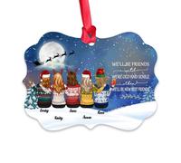Gossby Décoration de Noël personnalisée pour ami - Cadeau de Noël personnalisé avec motif, nom - Cadeau de Noël pour femme - Décoration de Noël pour sapin de Noël - Nous serons amis - 5 filles
