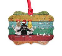 Gossby Décoration de sapin de Noël personnalisée pour mère et fille - Cadeau de Noël personnalisé pour fille et maman avec motif - Cadeau de Noël mère fille - L'amour partagé par les filles - 2 filles