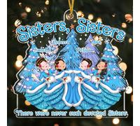 GOSSBY Décoration personnalisée (4 femmes) Sisters Sisters Never There were such Devoted Sisters Décorations de Noël Best Friend Décorations de Noël pour meilleurs amis Ornements de Noël