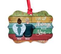 Gossby Décorations de Noël familiales personnalisées - Cadeaux de deuil familial personnalisés avec motif - Cadeaux de Noël pour papa maman - Décorations de Noël pour sapin de Noël - I Am Always with