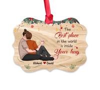 Gossby Décorations de Noël personnalisées pour couple - Cadeaux de Noël personnalisés pour elle, lui avec motif, nom - Cadeaux de Noël pour couple - Décorations de Noël pour sapin de Noël - The Best