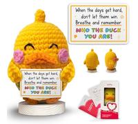 Gossby Positive Duck Crochet - Breathe & Remember WHO The Duck You are - Cadeau inspirant pour femme, homme - Noël, anniversaire, soutien émotionnel, cadeau d'énergie positive pour ami, collègue de