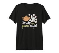 Gossip and Game Night Mahjong Tile Player T-Shirt Haut de Gamme