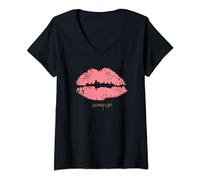 Gossip Girl Lips T-Shirt avec Col en V