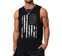 Gosuif Débardeur pour homme 4 juillet, Noir/gris, Taille M