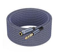 GOSYSONG Câble d'extension de 6,35 mm, 4,6 m, 6,35 mm mâle vers femelle, câble d'extension pour casque stéréo de guitare, câble d'extension de casque de quart de pouce