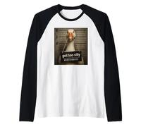 Got Too Silly Funny Goose Mugshot Manche Raglan
