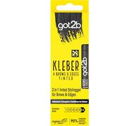 GOT2B 4 Brows & Edges Colle teintée marron foncé à noir (16 ml), gel à sourcils 2 en 1 avec pinceau pratique pour coiffer et fixer les cheveux de bébé, formule végétalienne