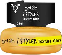 got2b iStyler Texture Clay Halt 4 (75 ml), crème capillaire pour homme donne un effet mat cool, pâte capillaire pour un style texturé et mat défini