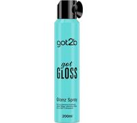 got2b Le spray brillant gotGloss (200 ml) assure jusqu'à 48 h de contrôle des frisottis et une brillance ultime, le spray coiffant protège les cheveux des températures jusqu'à 230 °C