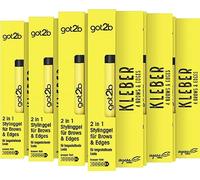 got2b Lot de 6 flacons de gel coiffant 2 en 1 4 Brows & Edges, 6 x 16 ml
