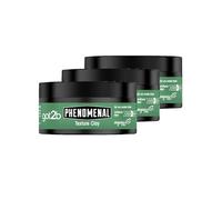 got2b Schwarzkopf Phenomenal Texture Clay Tenue 5 (3 x 100 ml), cire capillaire pour homme donne un style coiffeur mat et phénoménal, convient aux cheveux courts, formule végétalienne