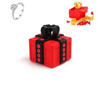 Gotcha Box Prank avec Doigt Surprise, boîte Cadeau de Farce imprimée en 3D de 3,14 Pouces avec vis et Doigts Pop-up, Cadeaux Amusants pour la Saint-Valentin pour Elle/Lui Red Black