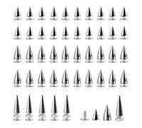 Gotetiso 120 Pièces Rivets Cône Rivet Cône Forme de Cône Rivets Clous Cône Rivet cône Clous Cone Rivet Bullet Stud Spike Rivet Punk Rivets Clous Cône Punk Rivets Goujon avec Fermoir à Vis