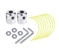 Gotetiso 2 Pièces Tete Debroussailleuse Universelle Aluminium Fils Tête Nylon Cut Fil Tête de Coupe en Aluminium Coupe Bordure Tête de Coupe Herbe Kit pour Débroussailleuse Tondeuse à Gazon