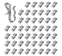Gotetiso 50 Pièces Clips de Fixation Cable Clips de Fil Métallique Clips pour Câble Remorque Cadre de Câble Organisateur de Câbles Clips Câbles Pince en Acier Inoxydable Support Clips Cable Management