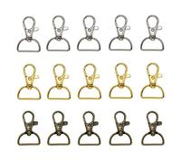 Gotetiso Fermoir Mousqueton 30 Pièces Fermoir à Anneau en D Porte-clés Métal Pivotant Fermoirs Fermoirs Mousquetons Pivotants Keychain de Crochets Mousquetons Pivotants pour Clé Split Anneau