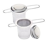 Gotetiso Passoire à Thé 2 Pièces Infuseur à Thé avec Couvercle Egouttoir à Thé en Acier Inoxydable Filtre à Thé Trou Fin Passoire à Infuseur à Thé avec Poignée Pliable Pour Théières et Tasses à Thé