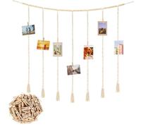 Gotetiso photo Cadre Mural Pêle-Mêle Guirlande Macramé Franges Support Collage Décoration Murale Chambre Cadeau Fête