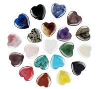 GOTFUN 20 Pierres de Cristal Healing Mind Crystal Gems Set Love Stone Polished Bag Paume Pouce Chakra Reiki méditation Yoga Équilibre Spirituel Maison décoration de Jardin