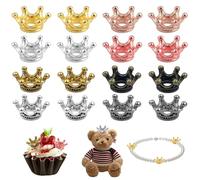 GOTFUN Lot de 128 petites couronnes dorées, mini breloques en forme de couronne, style tibétain, vintage, en alliage, perles, accessoires pour bracelet à faire soi-même, pendentif, décoration de