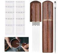 GOTFUN WDT Tool Distributeur d'accessoires pour aiguilles à expresso avec 6 aiguilles fines, livré avec un agitateur à latte et un sac de micro-filtre à café