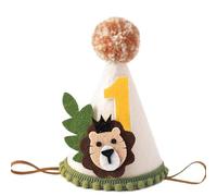 GotGala Couronne de 1er anniversaire Jungle Safari pour garçons - Chapeau de premier anniversaire lion, décoration d'anniversaire Wild One