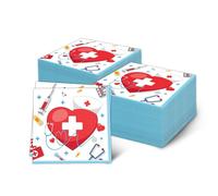 GotGala Lot de 50 serviettes d'infirmière 2 plis, en papier, multicolores, pour décorations de fête d'infirmière et remise de diplôme 2024