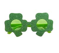 GotGala Lunettes de soleil en forme de trèfle avec inscription « Happy St. Patrick's Day Party » - Vert pailleté