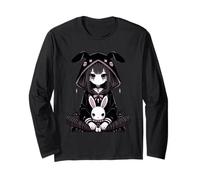 Goth Bunny Anime Girl Kawaii Gothique Creepy Art Japonais Manche Longue