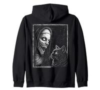 Goth Cat Demon Nonne Creepy Dark Goth Girl Dark Alt Horror Sweat à Capuche