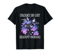 Goth Girl Black is My Happy Color Gothic Unicorn Emo Girl T-Shirt