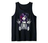 Goth Girl Goth Vampire Squelette Emo Creepy Gothic Art Débardeur