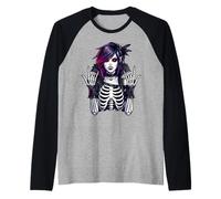 Goth Girl Goth Vampire Squelette Emo Creepy Gothic Art Manche Raglan