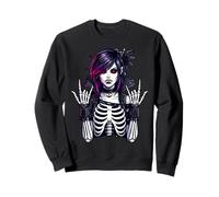 Goth Girl Goth Vampire Squelette Emo Creepy Gothic Art Sweatshirt