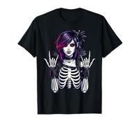 Goth Girl Goth Vampire Squelette Emo Creepy Gothic Art T-Shirt