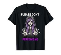 Goth Girl Purple Hair Hoodie Please Don't Perceive Me Glitch T-Shirt