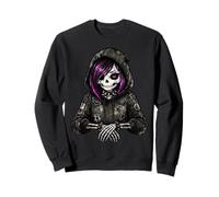 Goth Girl Squelette Grunge Horreur Creepy Gothic Art Sweatshirt